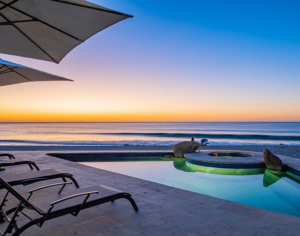 Ocean sunset from the pool Ocean sunset from the pool